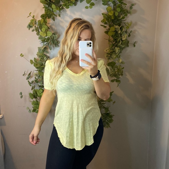 Anthropologie light yellow short sleeve tunic XXS - Picture 8 of 9